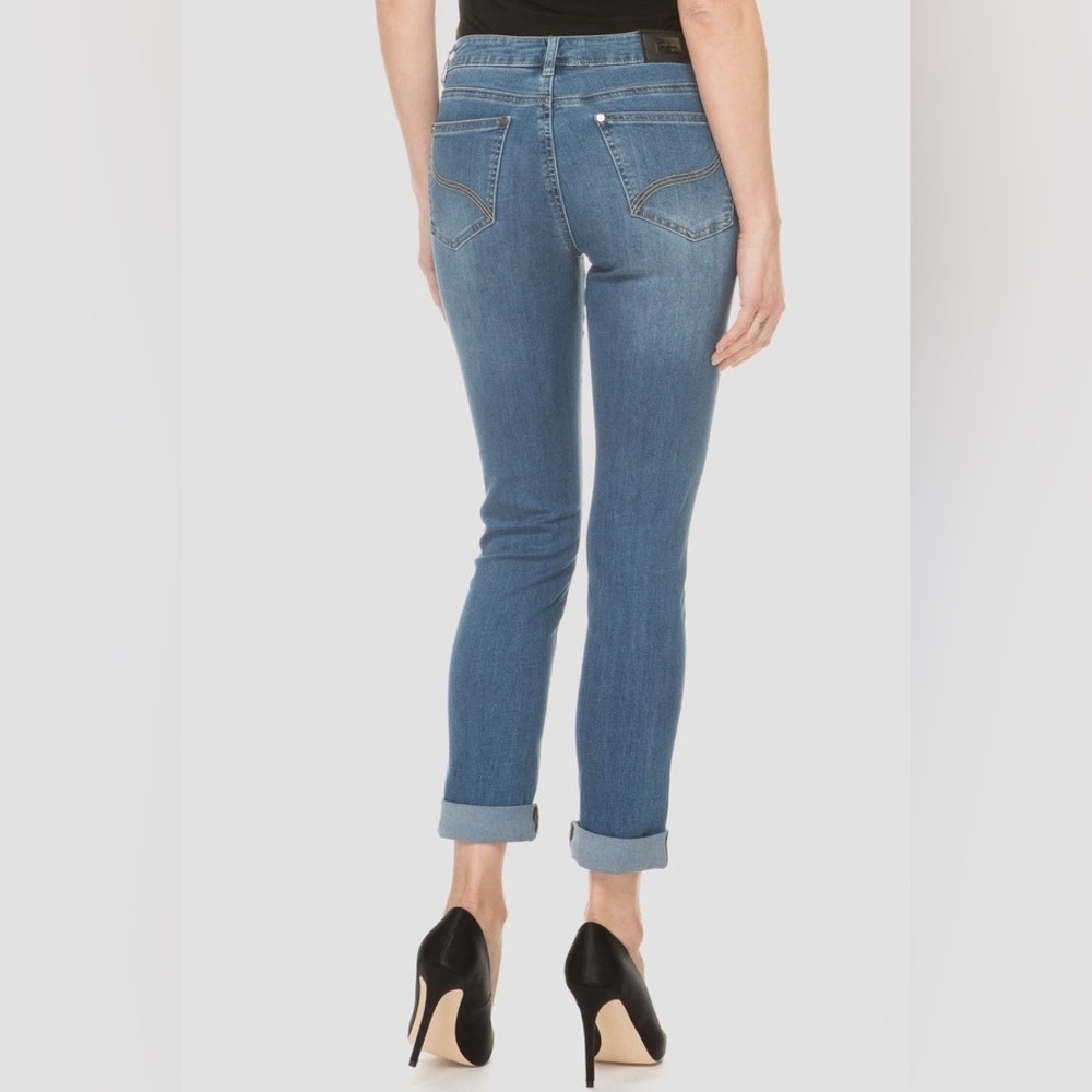 Joseph Ribkoff  Black Crystal-incrusted Patchwork Jeans - Picture 2 of 8